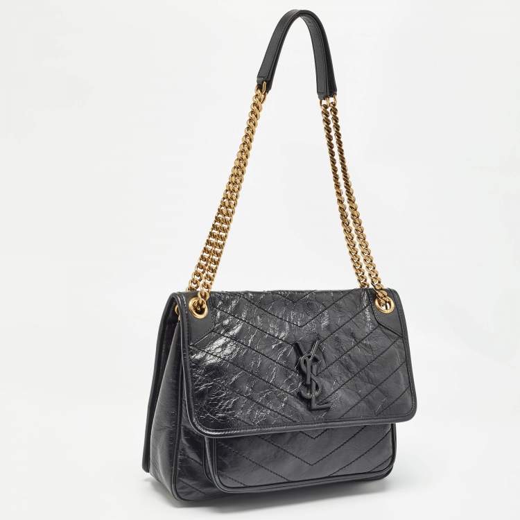 مملوكة مسبقًا Saint Laurent Black Vintage Leather Medium Niki Shoulder Bag