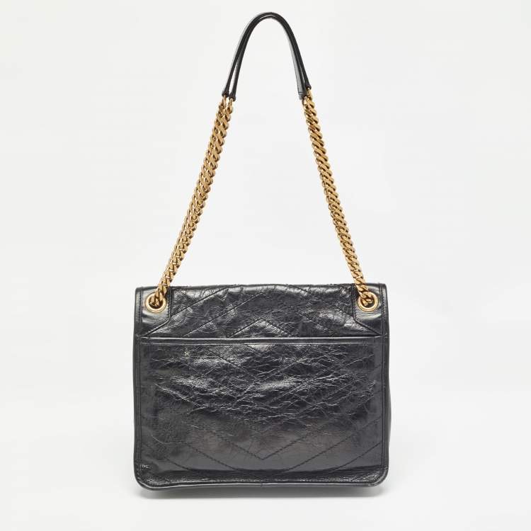 مملوكة مسبقًا Saint Laurent Black Vintage Leather Medium Niki Shoulder Bag