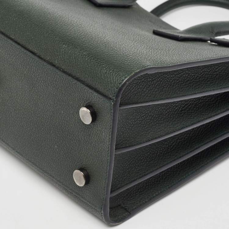 Pre Owned Saint Laurent Dark Green Leather Baby Classic Sac De Jour Tote