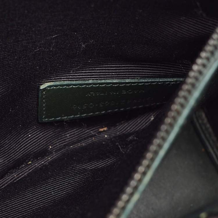Pre Owned Saint Laurent Dark Green Leather Baby Classic Sac De Jour Tote