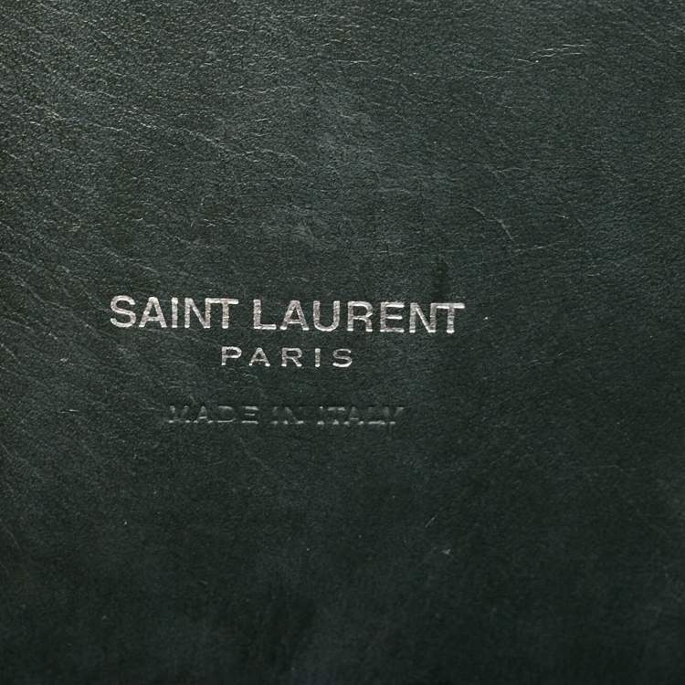 Pre Owned Saint Laurent Dark Green Leather Baby Classic Sac De Jour Tote