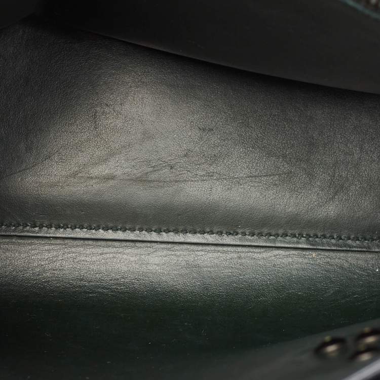 Pre Owned Saint Laurent Dark Green Leather Baby Classic Sac De Jour Tote