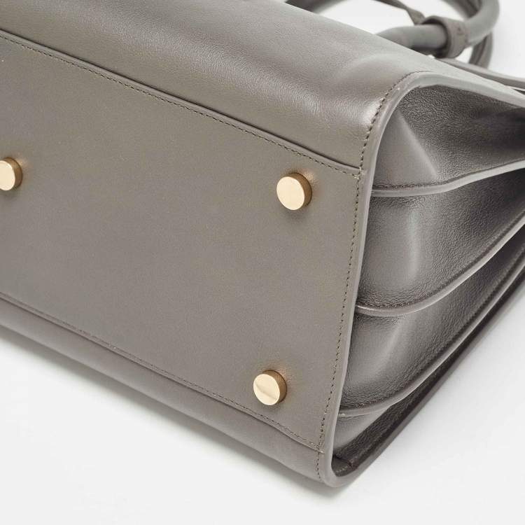 Pre Owned Saint Laurent Grey Leather Small Classic Sac De Jour Tote