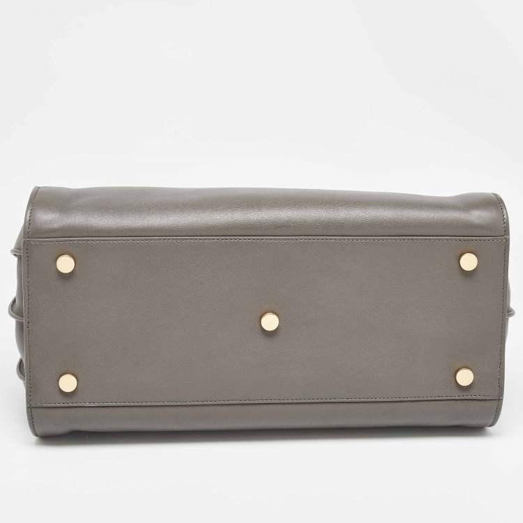 Pre Owned Saint Laurent Grey Leather Small Classic Sac De Jour Tote