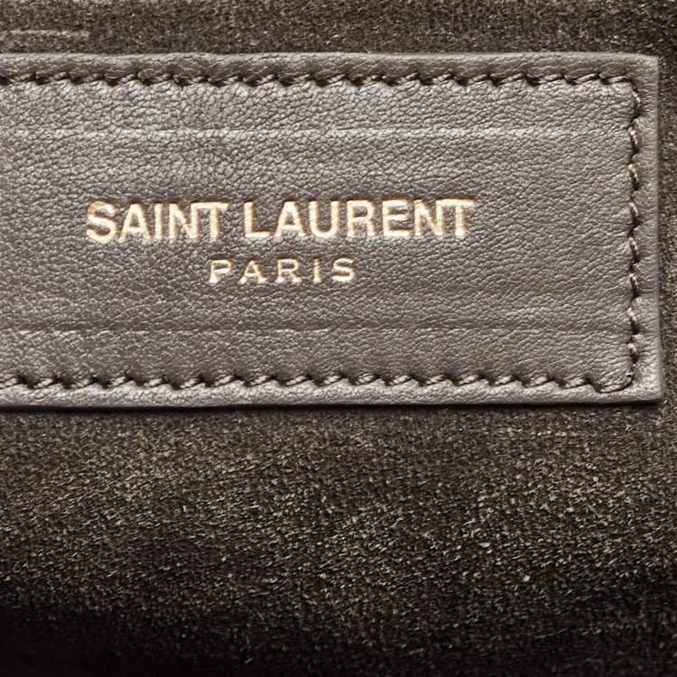 Pre Owned Saint Laurent Grey Leather Small Classic Sac De Jour Tote