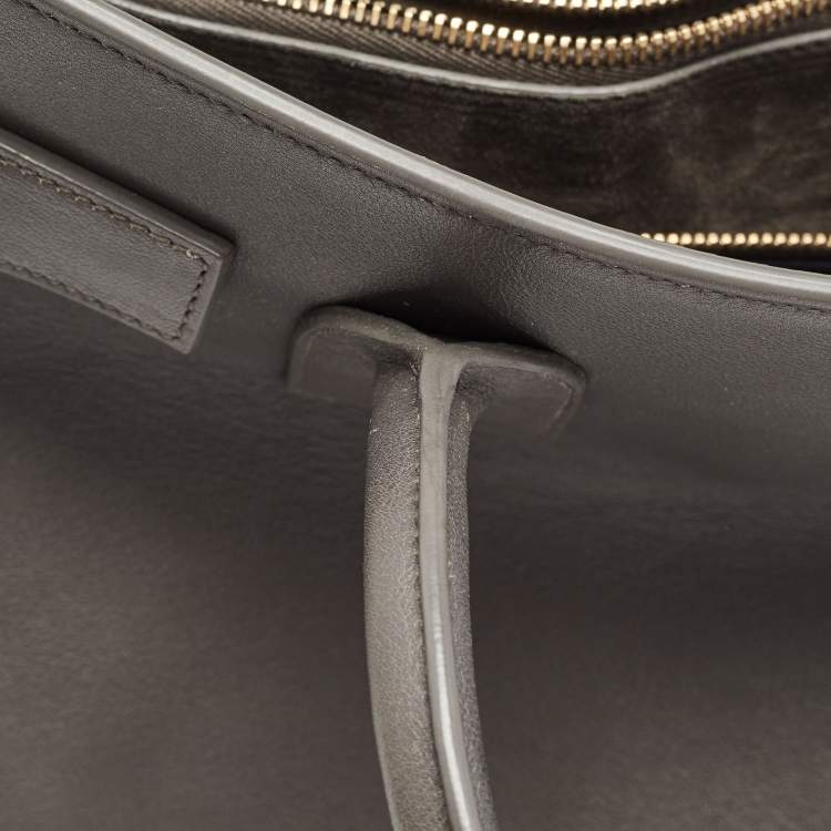 Pre Owned Saint Laurent Grey Leather Small Classic Sac De Jour Tote
