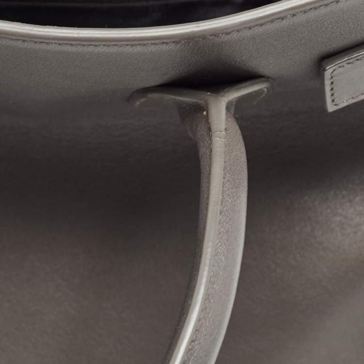 Pre Owned Saint Laurent Grey Leather Small Classic Sac De Jour Tote