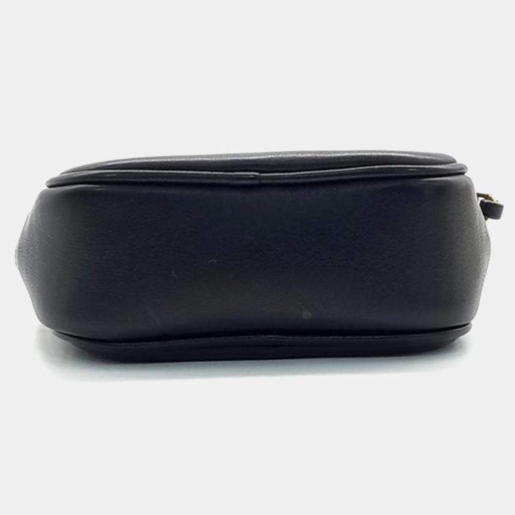 Pre Owned Saint Laurent Black Leather Mini Monogram Blogger Crossbody Bag 