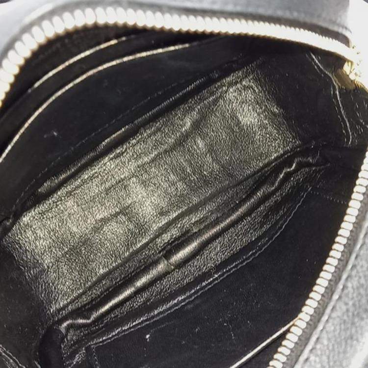 Pre Owned Saint Laurent Black Leather Mini Monogram Blogger Crossbody Bag 