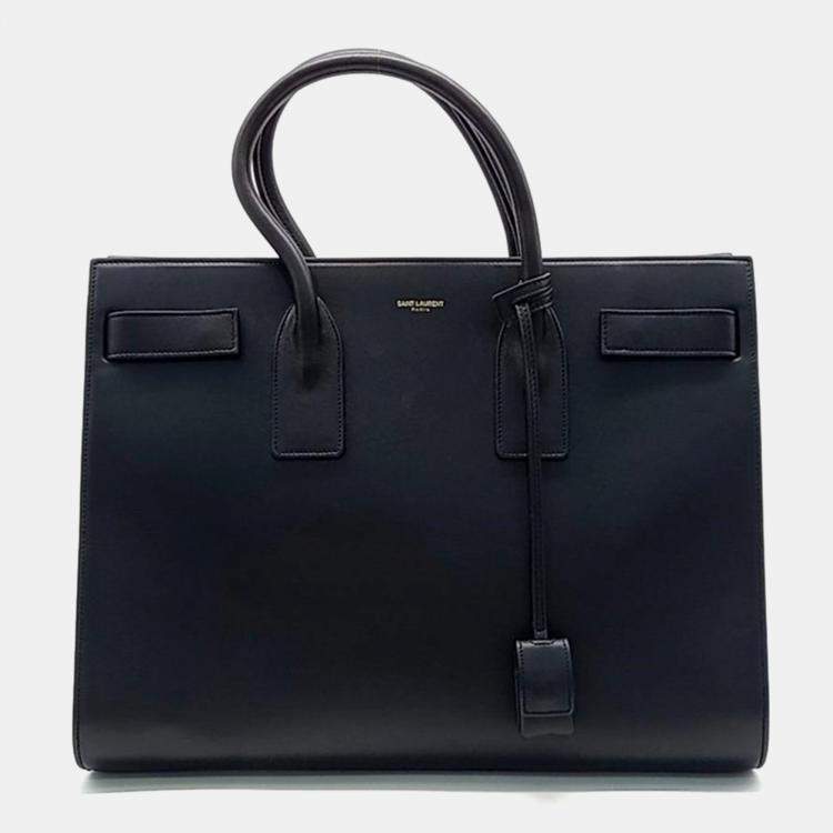 Pre Owned Saint Laurent Black leather Sac Dejour Large Bag
