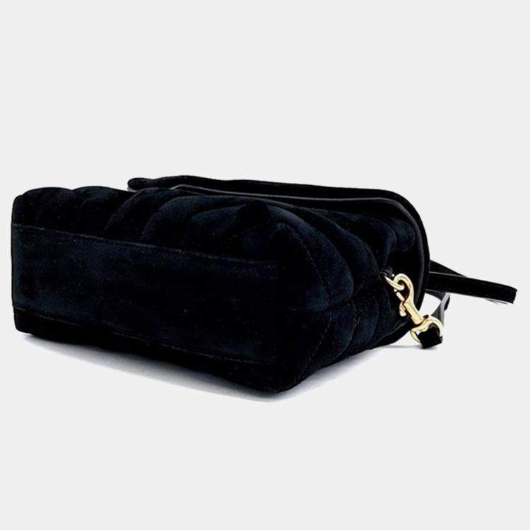 Pre Owned Saint Laurent Paris Black Suede Loulou Toy Crossbody Bag 