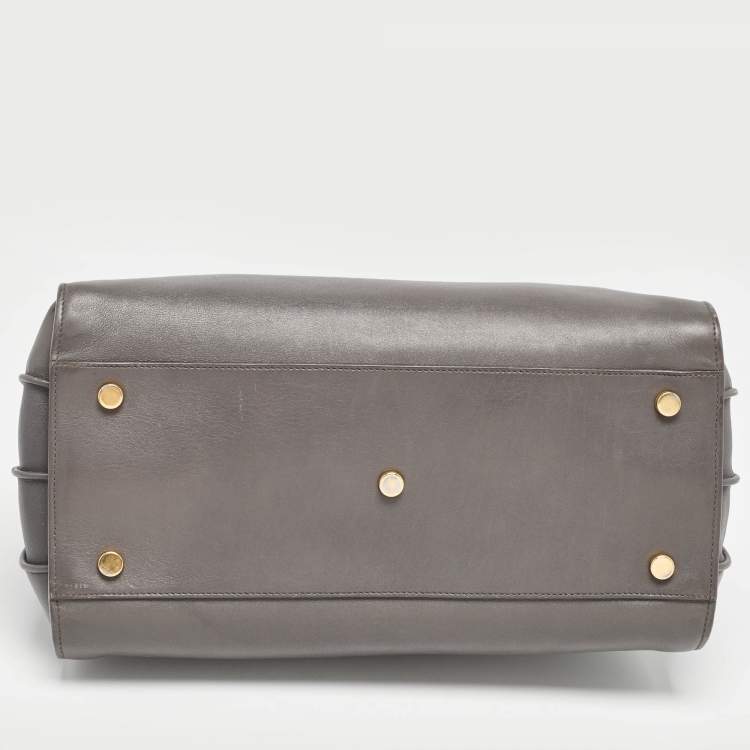 Pre Owned Saint Laurent Grey Leather Small Classic Sac De Jour Tote