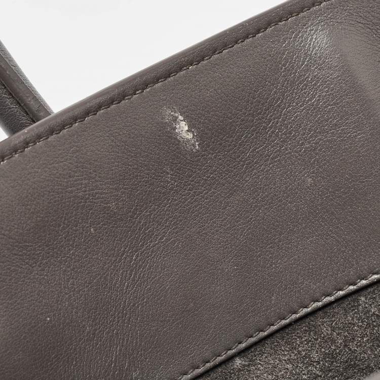 Pre Owned Saint Laurent Grey Leather Small Classic Sac De Jour Tote