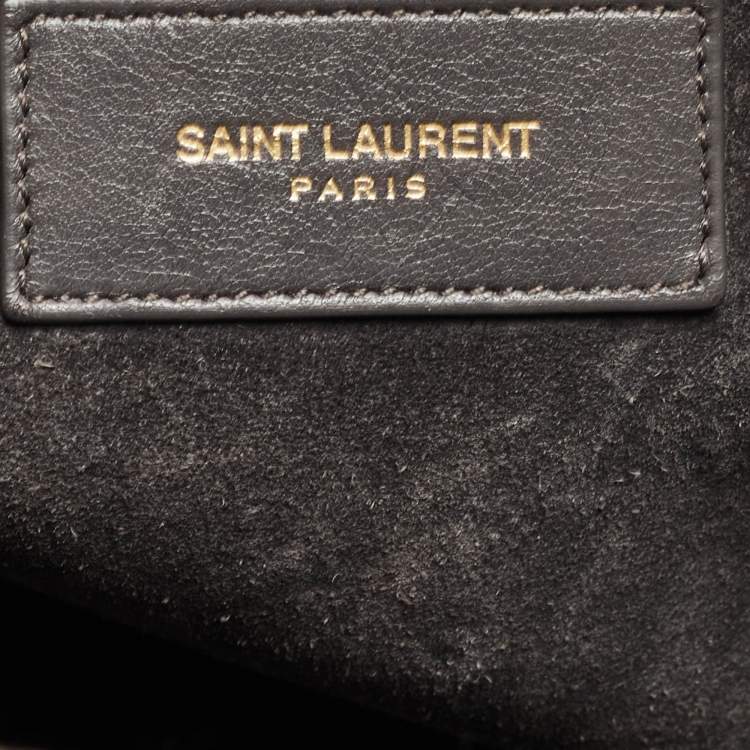 Pre Owned Saint Laurent Grey Leather Small Classic Sac De Jour Tote