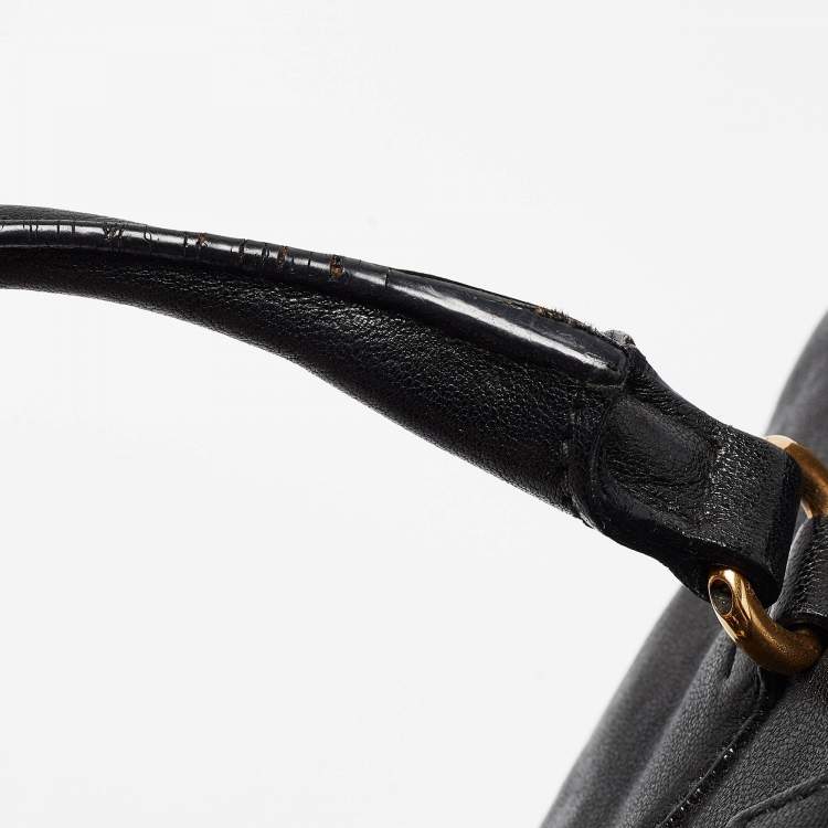 Pre Owned Saint Laurent Black Leather Small Ligne Y Cabas Chyc Tote