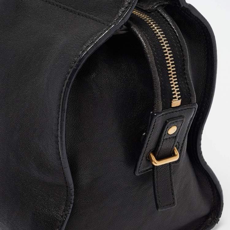 Pre Owned Saint Laurent Black Leather Small Ligne Y Cabas Chyc Tote