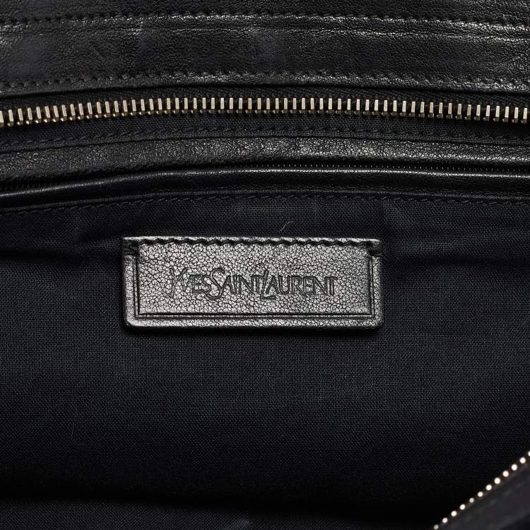 Pre Owned Saint Laurent Black Leather Small Ligne Y Cabas Chyc Tote