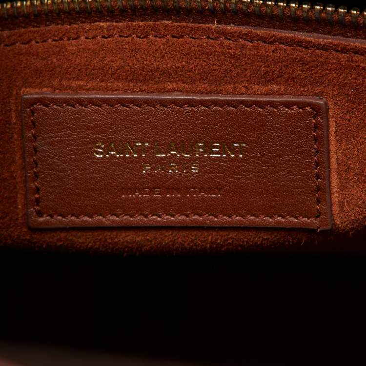 Pre Owned Saint Laurent Brown Leather Small Classic Sac De Jour Tote