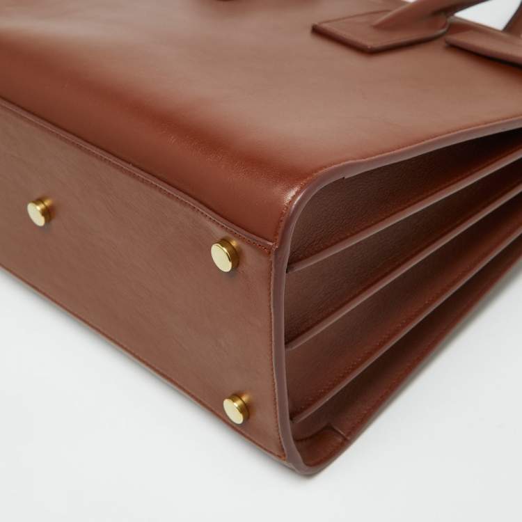 Pre Owned Saint Laurent Brown Leather Small Classic Sac De Jour Tote