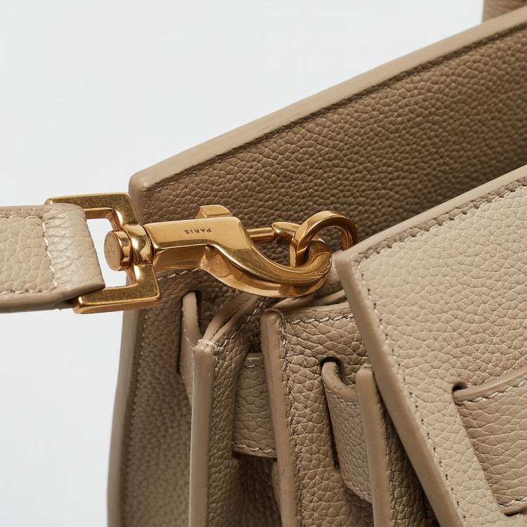 Pre Owned Saint Laurent Beige Leather Medium Supple Sac De Jour Tote