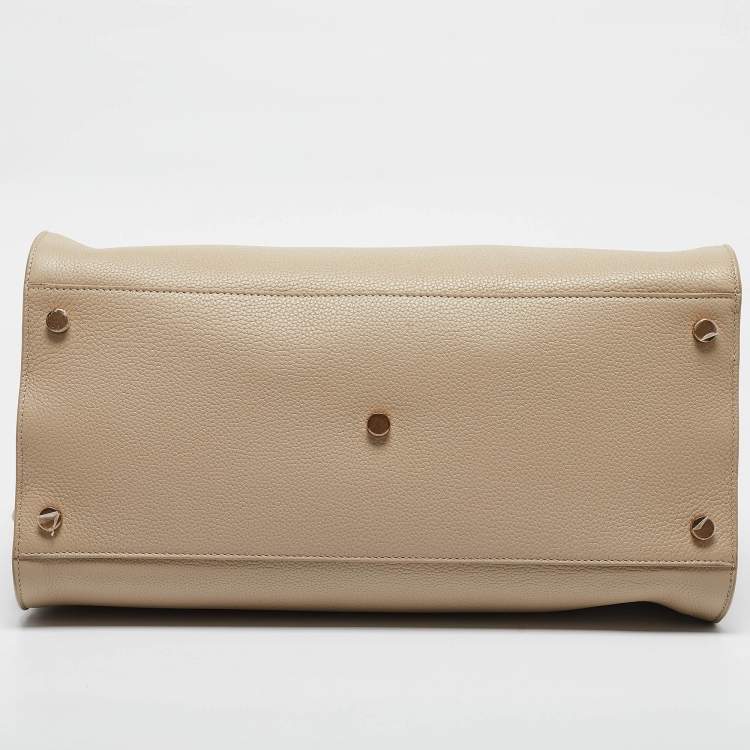 Pre Owned Saint Laurent Beige Leather Medium Supple Sac De Jour Tote