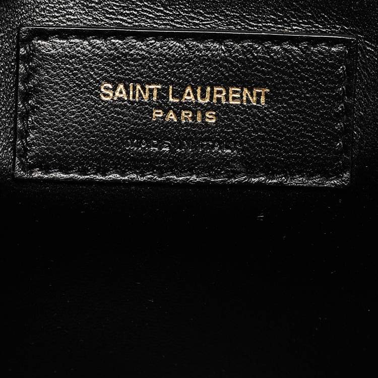 Pre Owned Saint Laurent Multicolor Leather and Fabric Medium Striped Kate Shoulder Bag