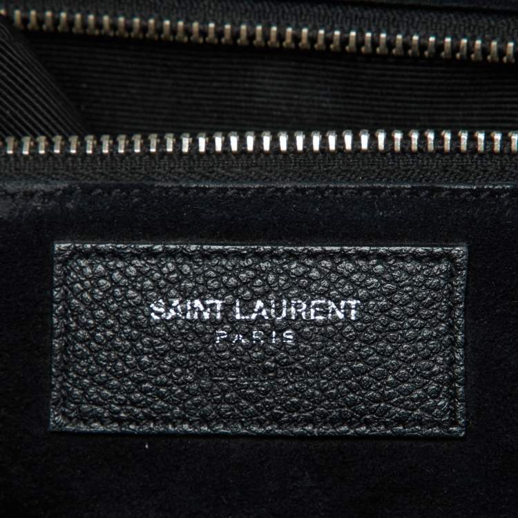 Pre Owned Saint Laurent Black Leather Small Cabas Rive Gauche Tote