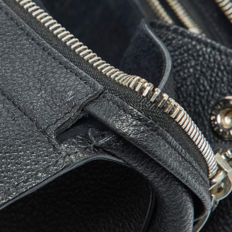 Pre Owned Saint Laurent Black Leather Small Cabas Rive Gauche Tote