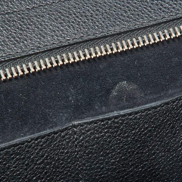 Pre Owned Saint Laurent Black Leather Small Cabas Rive Gauche Tote