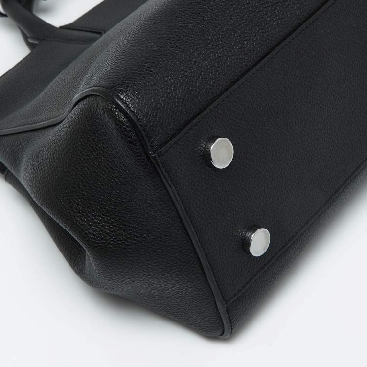 Pre Owned Saint Laurent Black Leather Small Cabas Rive Gauche Tote