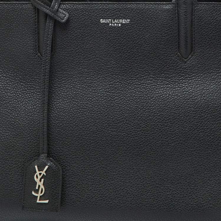 Pre Owned Saint Laurent Black Leather Small Cabas Rive Gauche Tote