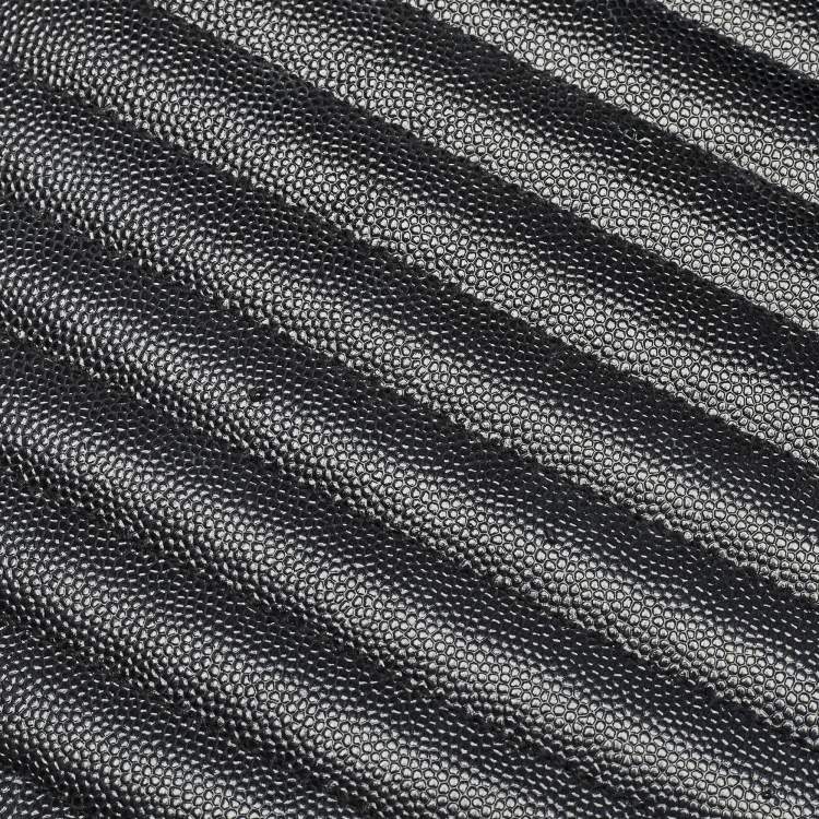 Pre Owned Saint Laurent Black Matelasse Leather Large Monogram Envelope Shoulder Bag