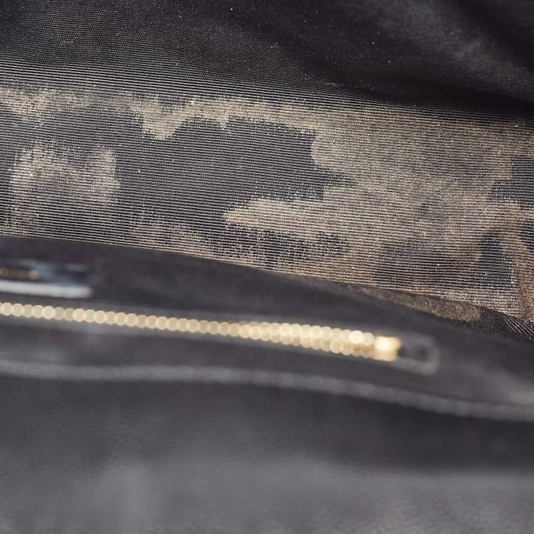 Pre Owned Saint Laurent Black Matelasse Leather Large Monogram Envelope Shoulder Bag