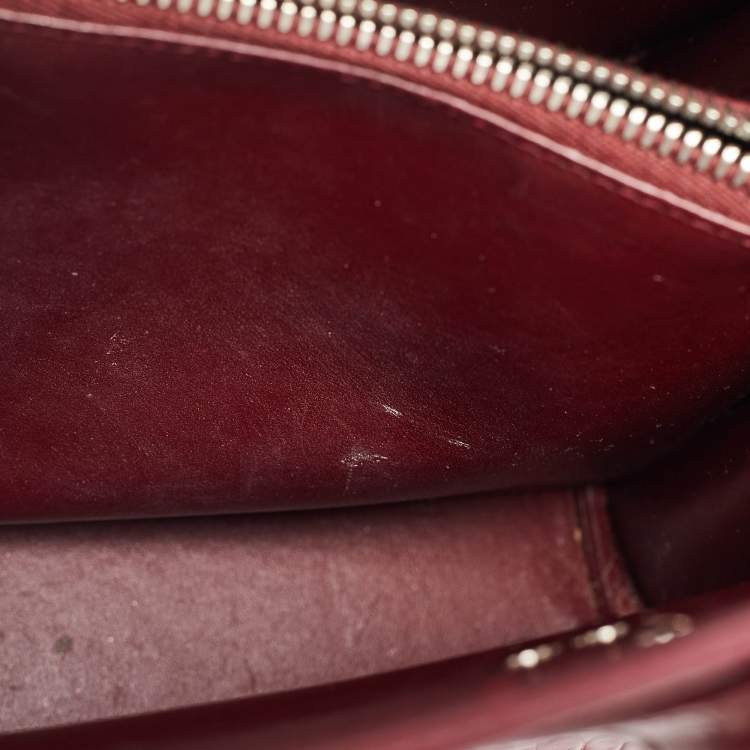 Pre Owned Saint Laurent Burgundy Croc Embossed Leather Baby Classic Sac De Jour Tote