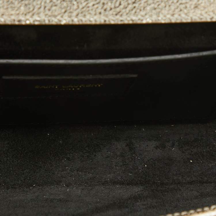 مملوكة مسبقًا Saint Laurent Gold Leather Kate Clutch