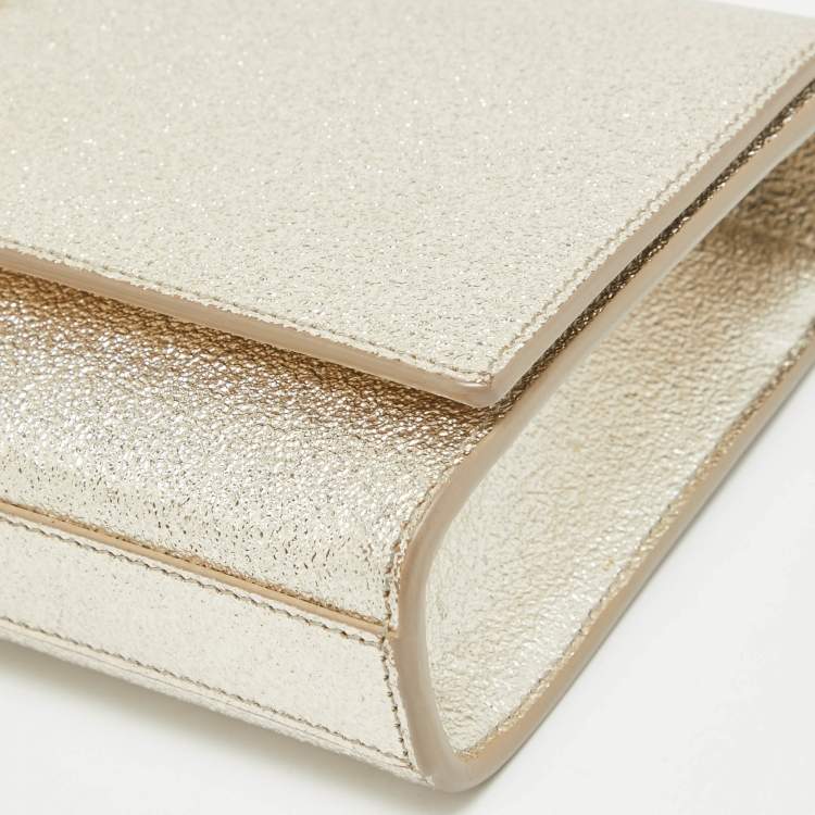 مملوكة مسبقًا Saint Laurent Gold Leather Kate Clutch