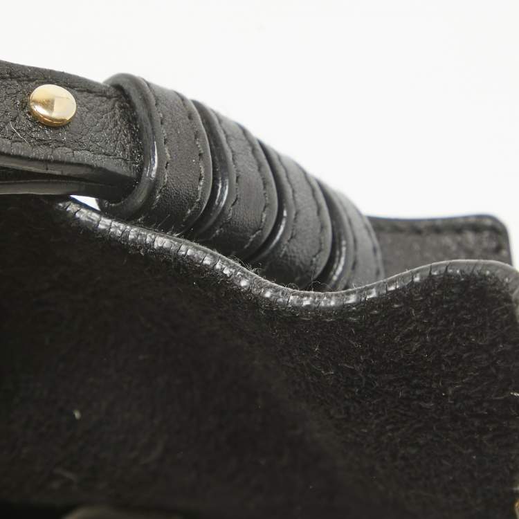 Pre Owned Saint Laurent Black Leather Small Cabas Chyc Tote