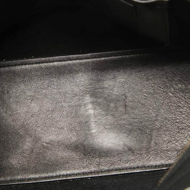 Pre Owned Saint Laurent Black Leather Small Cabas Chyc Tote