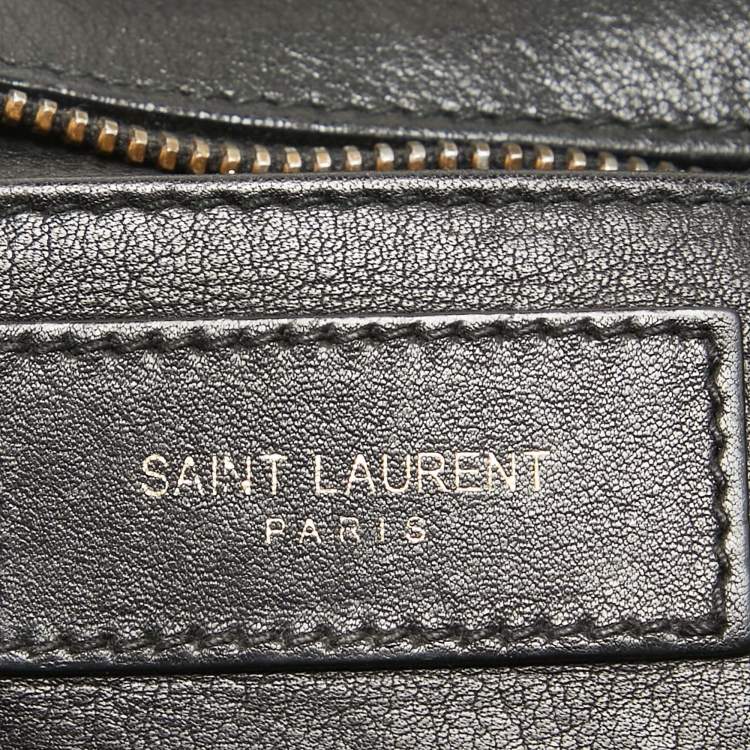 Pre Owned Saint Laurent Black Leather Small Cabas Chyc Tote