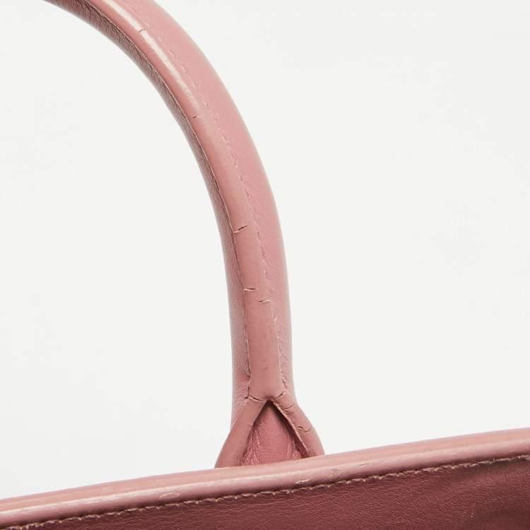 Pre Owned Saint Laurent Pink Leather Nano Classic Sac De Jour Tote