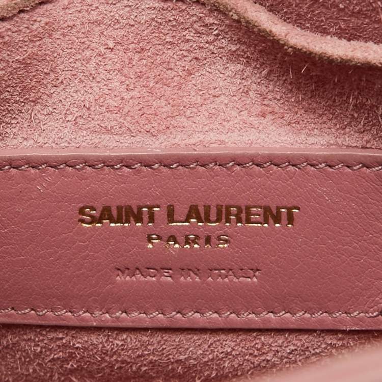 Pre Owned Saint Laurent Pink Leather Nano Classic Sac De Jour Tote
