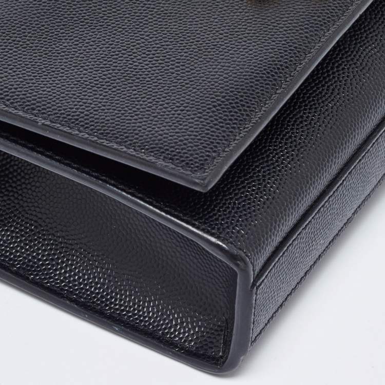 مملوكة مسبقًا Saint Laurent Black Leather Small Monogram Kate Chain Bag