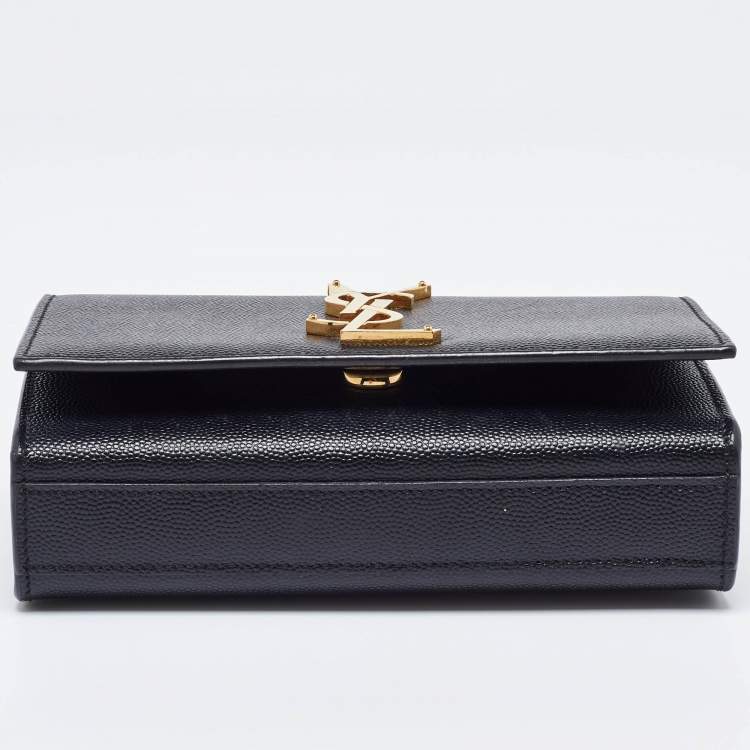 مملوكة مسبقًا Saint Laurent Black Leather Small Monogram Kate Chain Bag