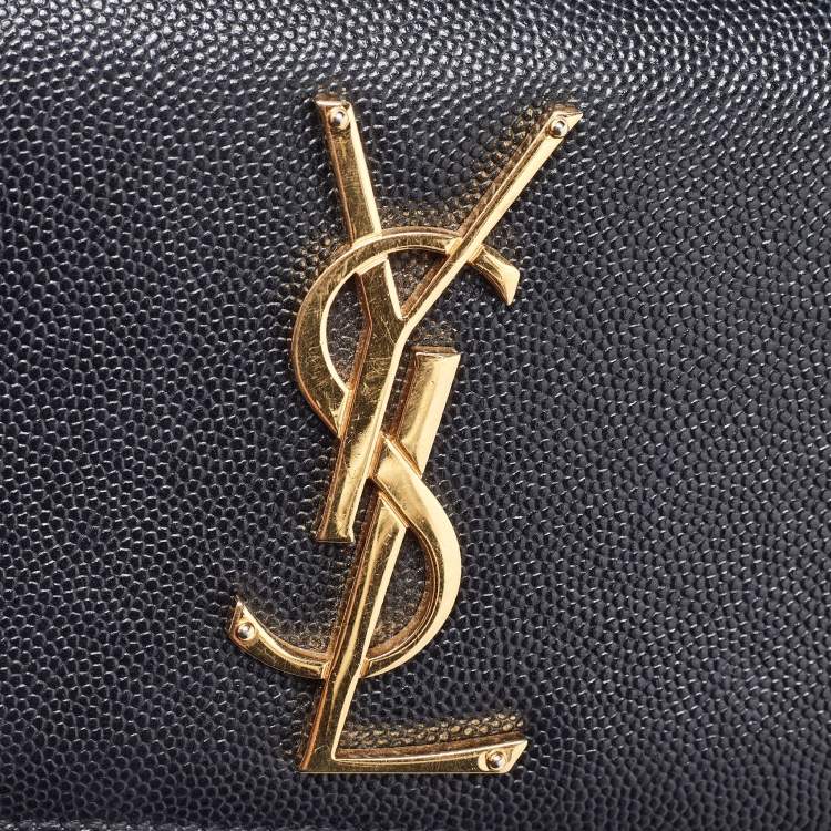 مملوكة مسبقًا Saint Laurent Black Leather Small Monogram Kate Chain Bag