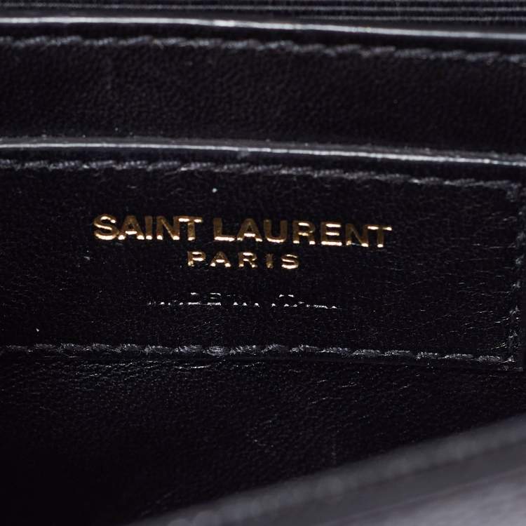 مملوكة مسبقًا Saint Laurent Black Leather Small Monogram Kate Chain Bag