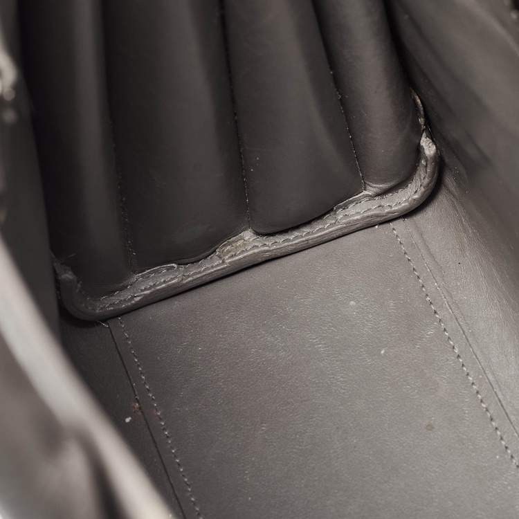 Pre Owned Saint Laurent Grey Croc Embossed Leather Nano Classic Sac De Jour Tote