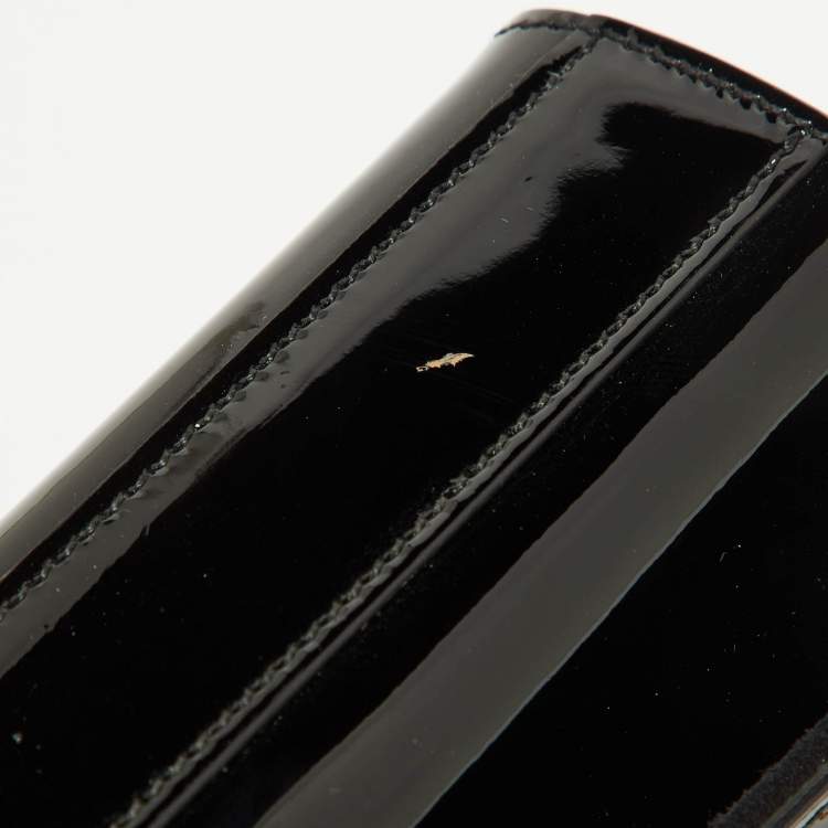 Pre Owned Saint Laurent Black Patent Leather Small Kate Tassel Bag
