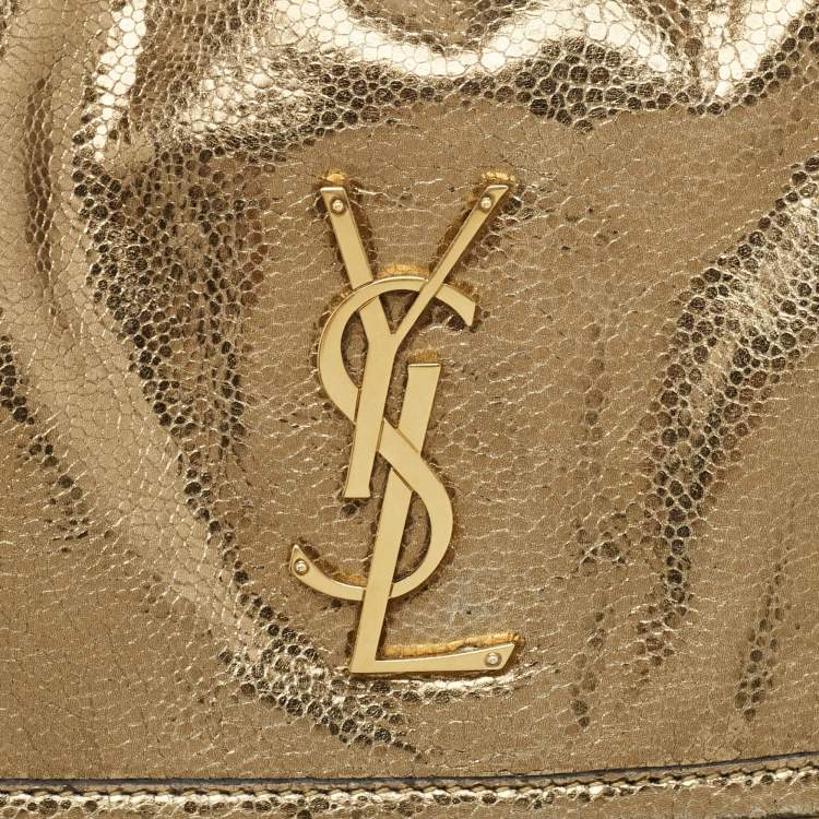 مملوكة مسبقًا Saint Laurent Metallic Green Patent Leather Baby Niki Chain Shoulder Bag