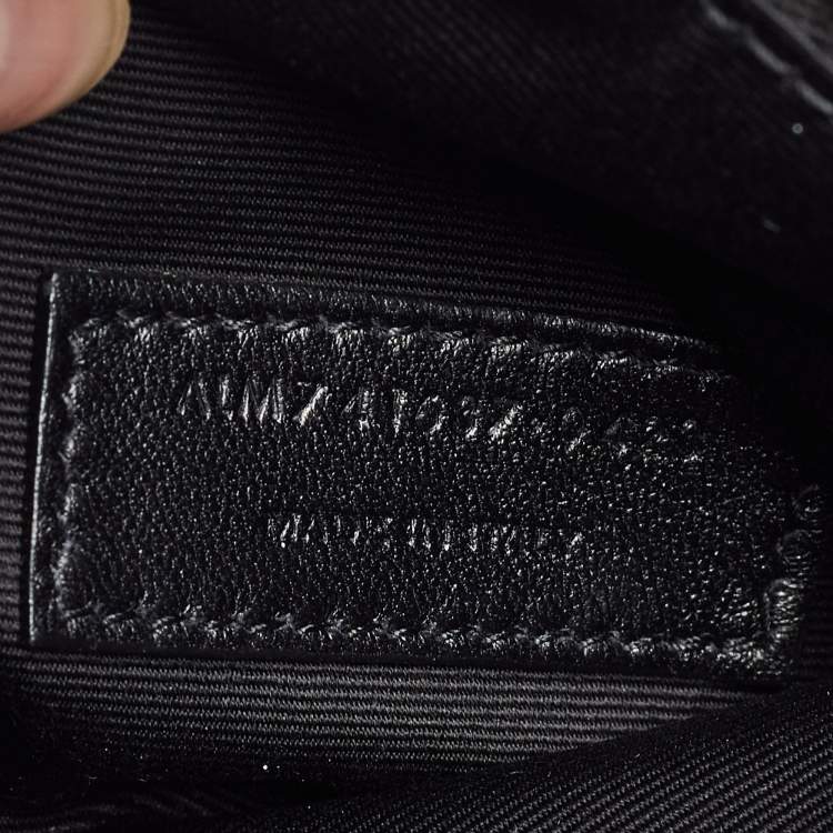 Pre Owned Saint Laurent Black Brushed Leather Small Suzanne Rigid Shoulder Bag