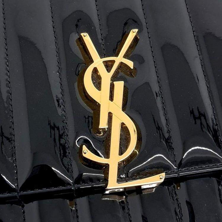 Pre Owned Saint Laurent Patent Vicky Bag